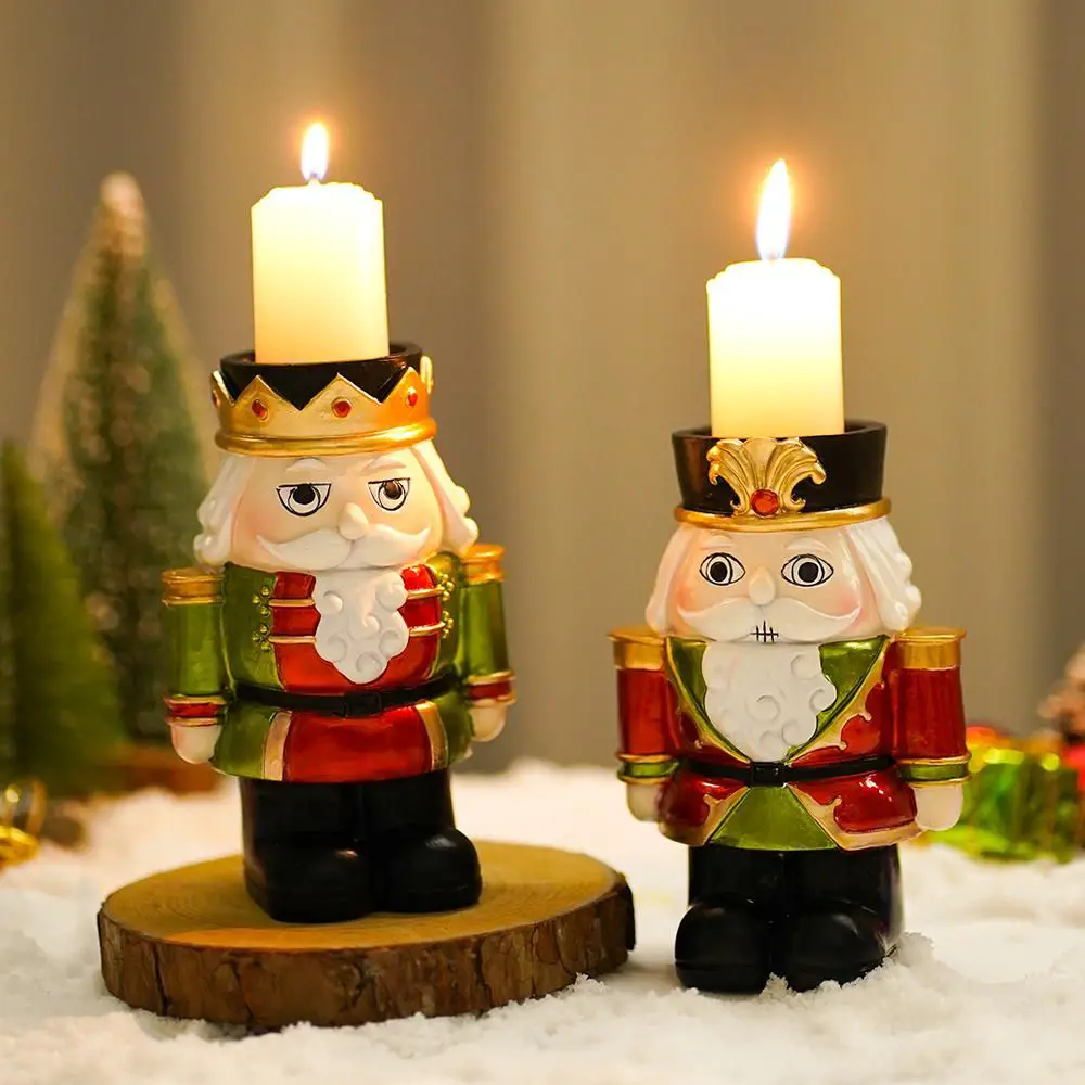 Traditional Nutcracker Figures as Whimsical Candle Holders — Christmas Candle Decor