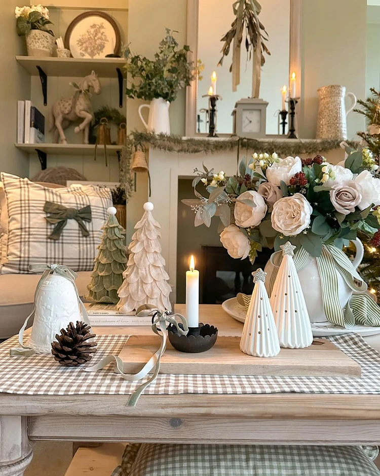 Festive Farmhouse Christmas Coffee Table Centerpiece — Farmhouse Christmas Decor