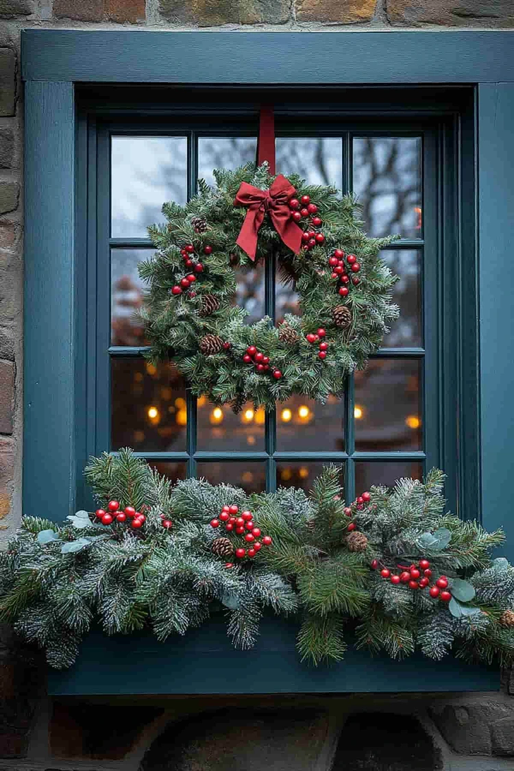 Hang a Traditional Wreath in an Outdoor Window Box Hang a Traditional Wreath in an Outdoor Window Box — Simple Christmas Outdoor Decor