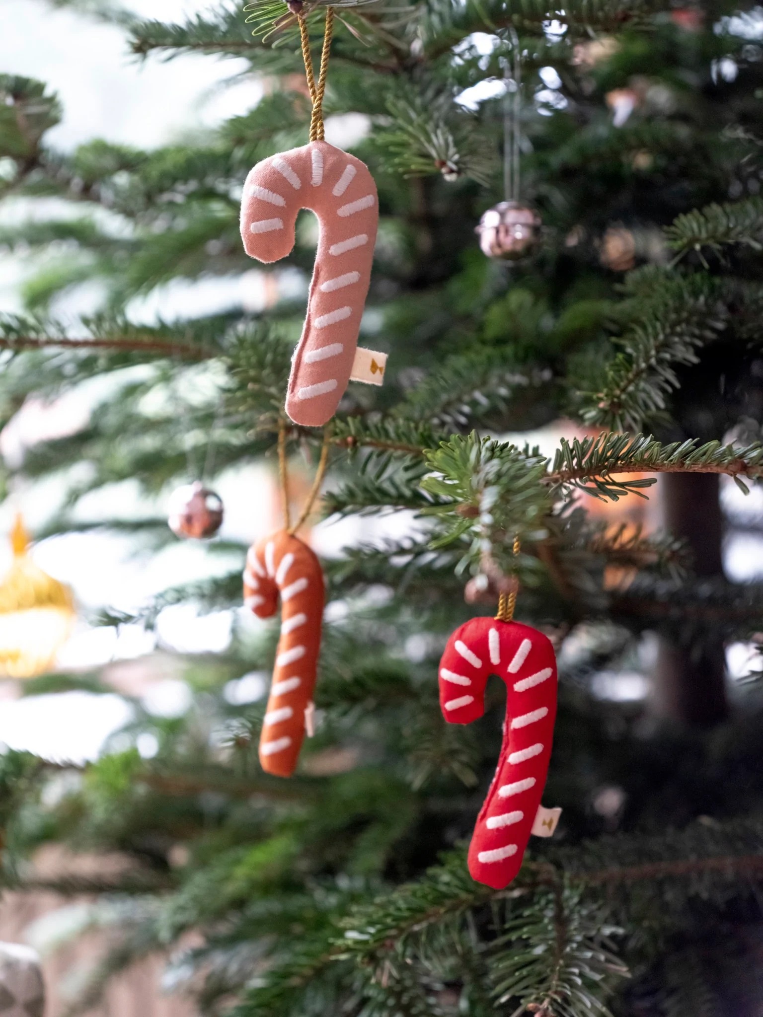 Whimsical Pastel Felt Candy Canes for a Playful Tree — Candy Cane Christmas Tree
