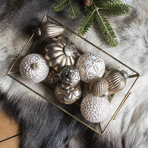 Glass Box Display of Vintage Baubles Glass Box Display of Vintage Baubles — Vintage Christmas Ornaments