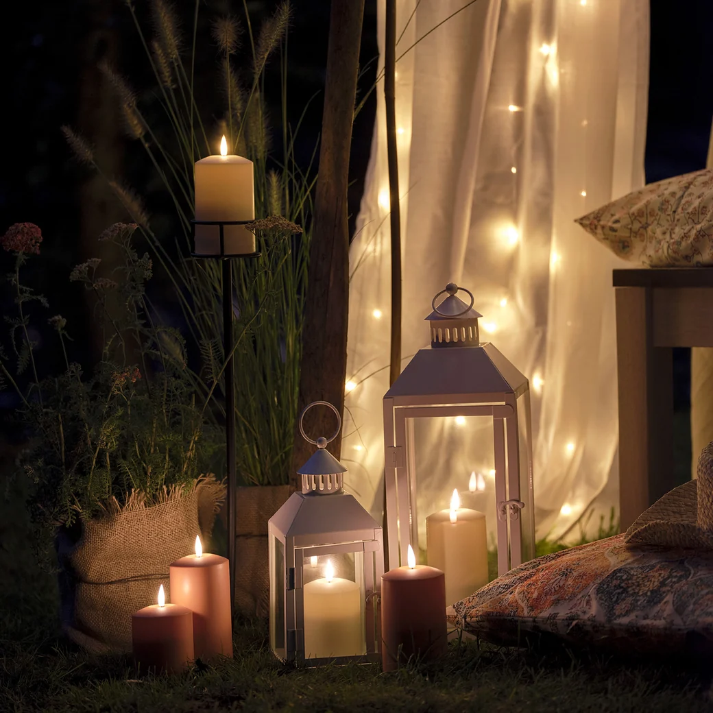 Rustic Lanterns and Candlelight for Outdoor Ambiance Rustic Lanterns and Candlelight for Outdoor Ambiance — New Years Eve Date Night at Home