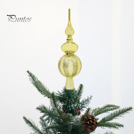 Sparkling Gold Glitter Bottle Gourd Topper Sparkling Gold Glitter Bottle Gourd Topper — Christmas Tree Topper