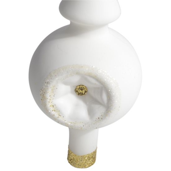 White Glass Topper with Gold Glitter Accents White Glass Topper with Gold Glitter Accents — Christmas Tree Topper