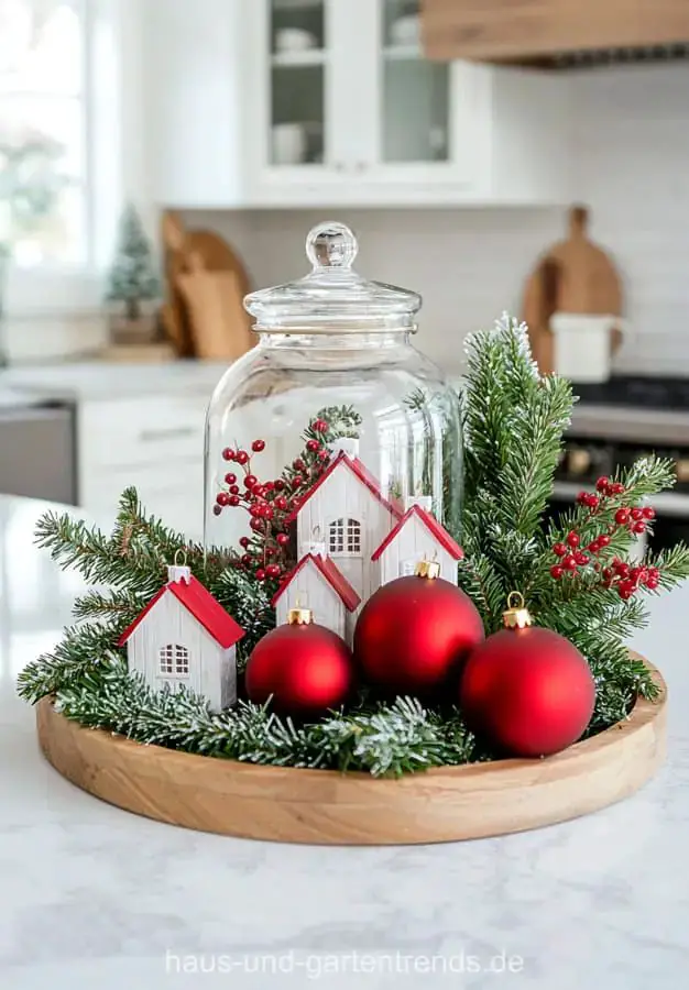 Charming Christmas Centerpiece Under a Glass Cloche Charming Christmas Centerpiece Under a Glass Cloche — Christmas Kitchen Decor