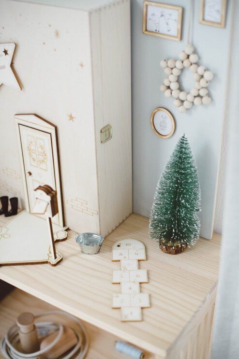 Playful Miniature Scene with Hopscotch Grid Playful Miniature Scene with Hopscotch Grid — Christmas Classroom Decor