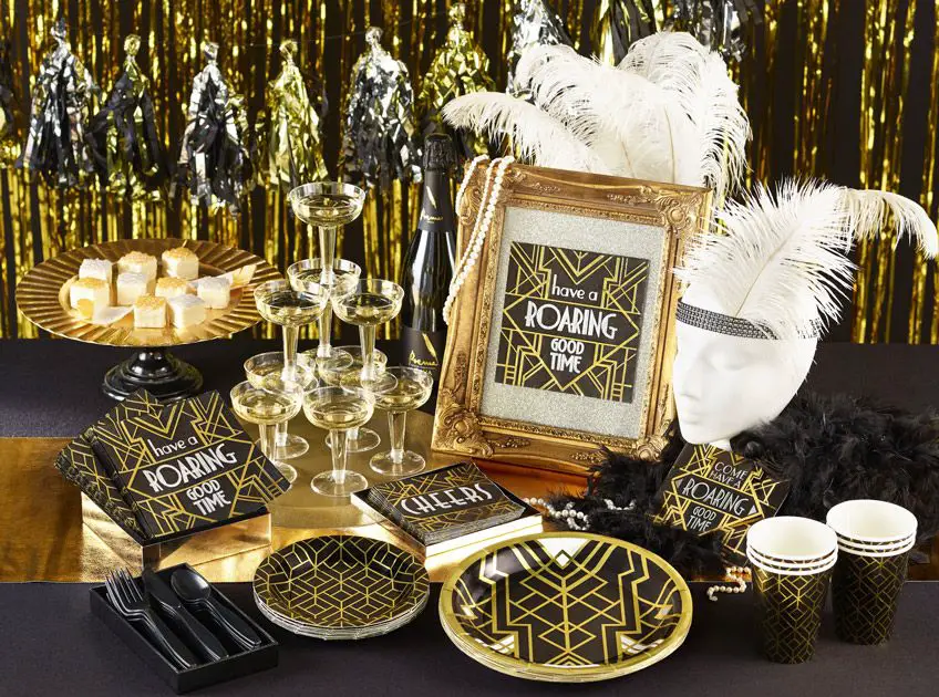 Art Deco Champagne Tower and Geometric Patterns — New Years Eve Party 2027
